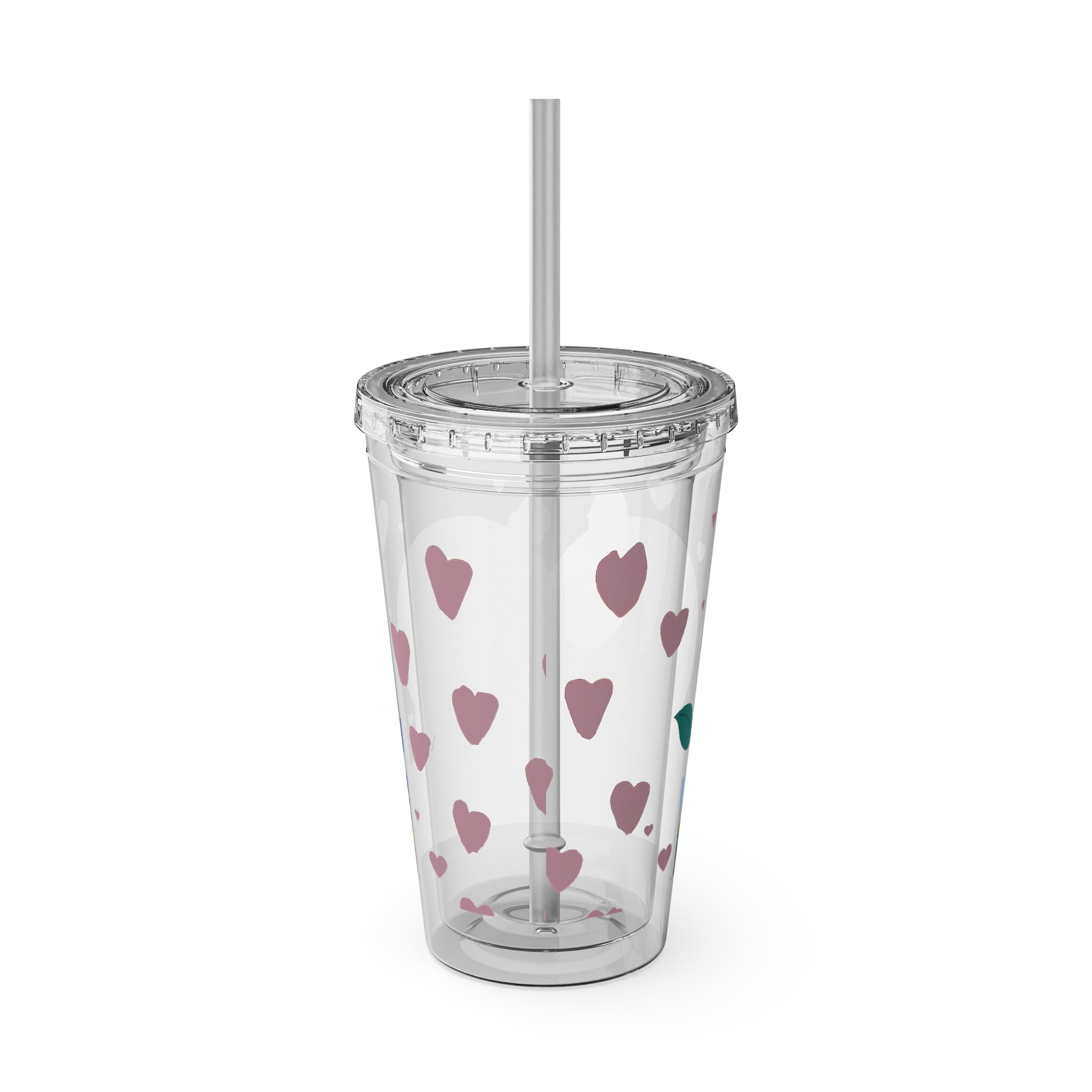 Sunsplash Tumbler, Colorful Couples Drinkware, Cute Travel Mug, Love Glassware – Bold Queer Streetwear Drinkware