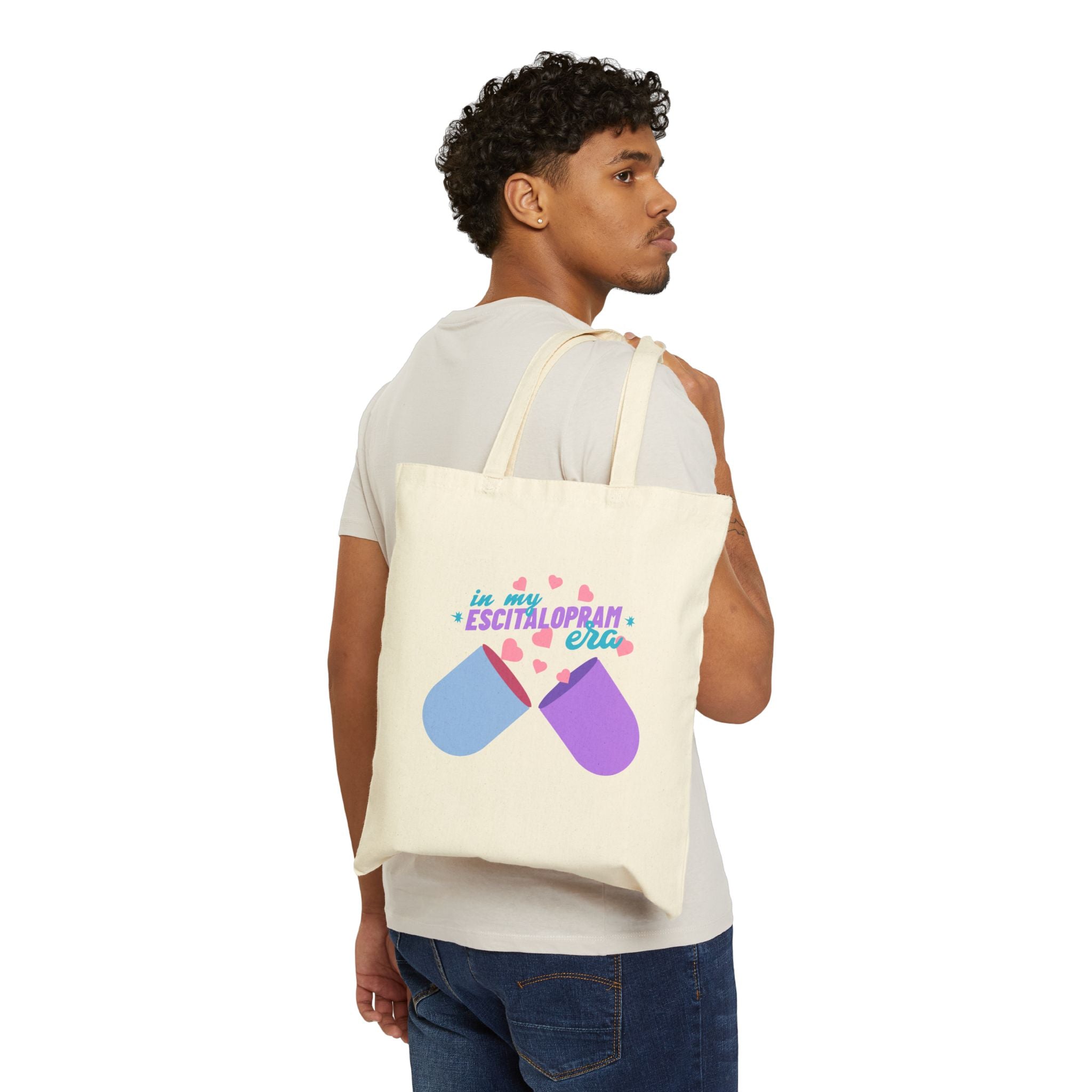Escitalopram Feelings Cotton Tote Bag for Mental Health Awareness Cotton Canvas Tote Bag – Queer Streetwear Eco Tote