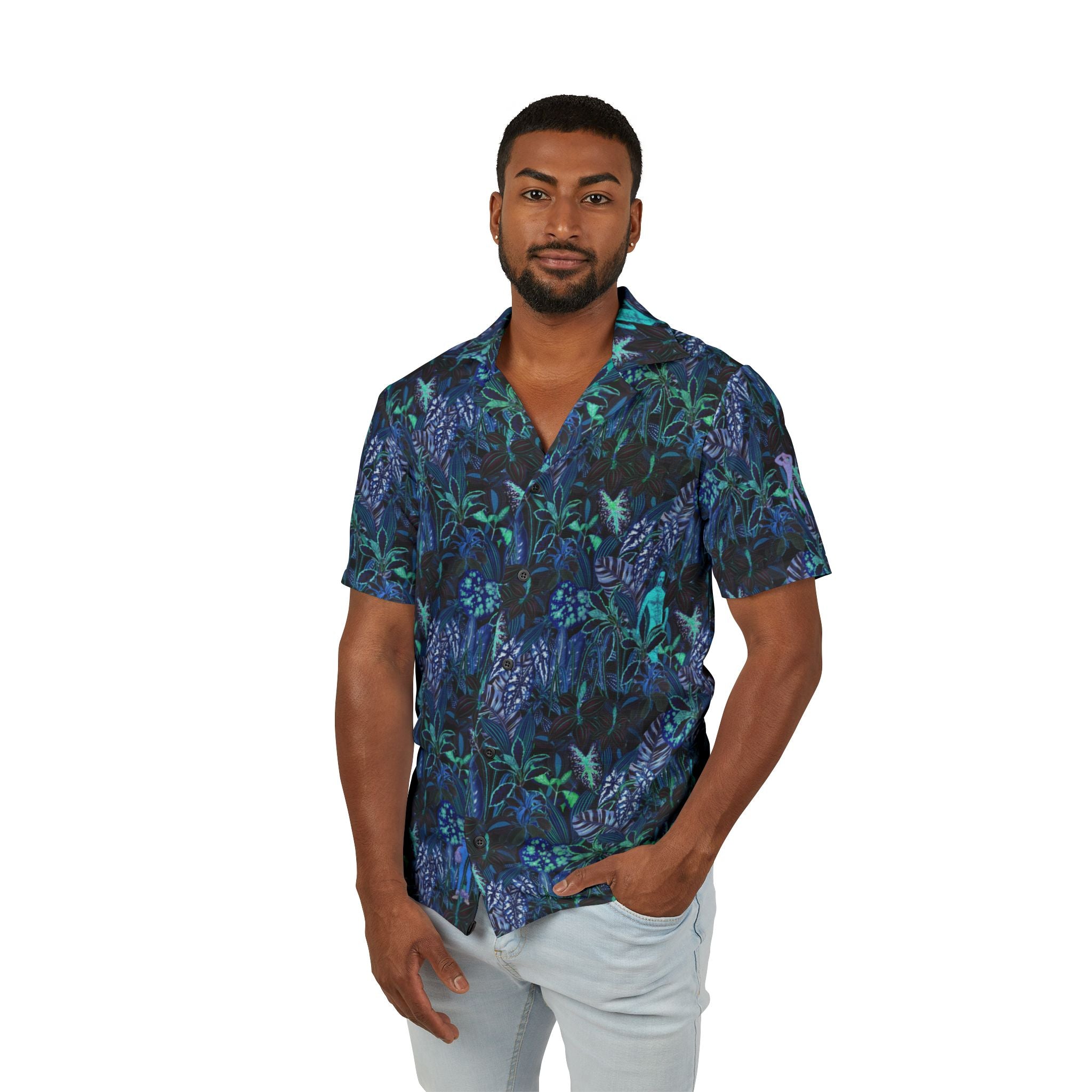 Tropical Men's Hawaiian Camp Shirt - Perfect for Summer Vibes and Beach Getaways – Club Riot Queer Streetwear