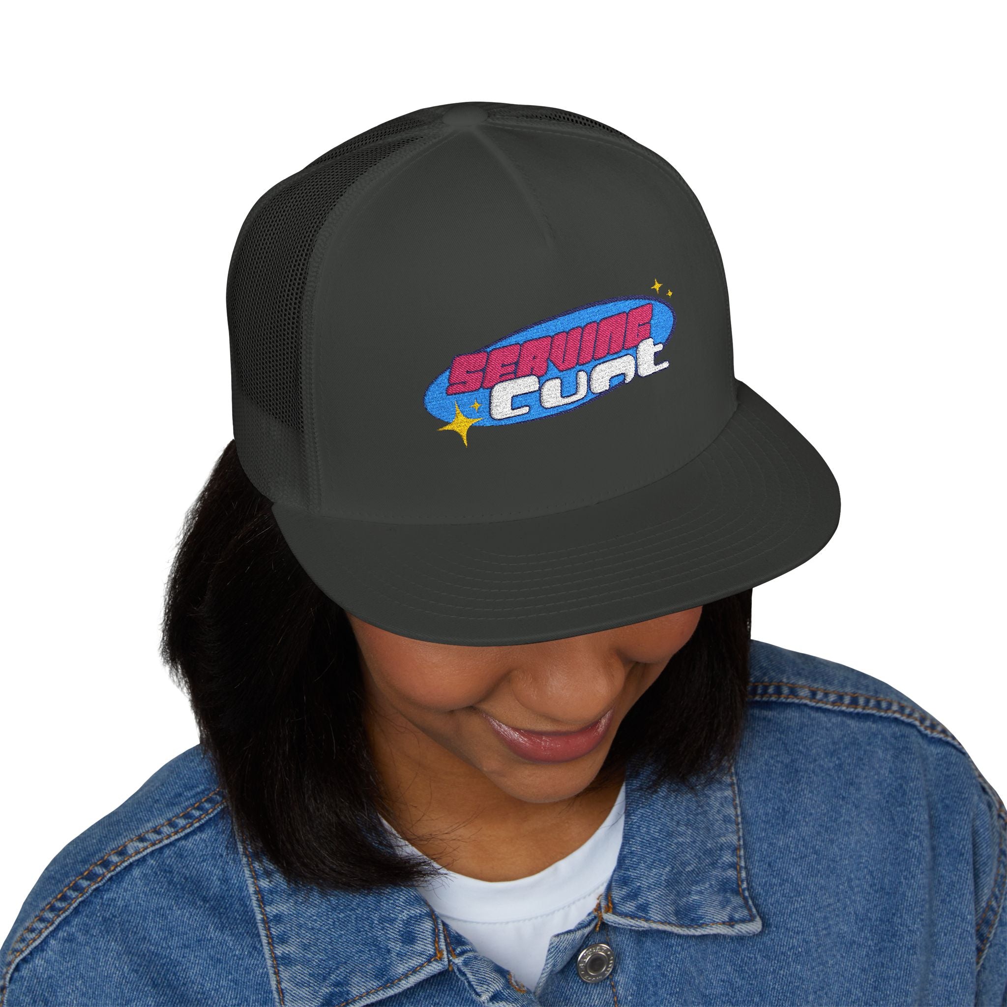 5 Panel Trucker Cap (Embroidery) Snapback Trucker Cap – Embroidered Queer Streetwear Hat