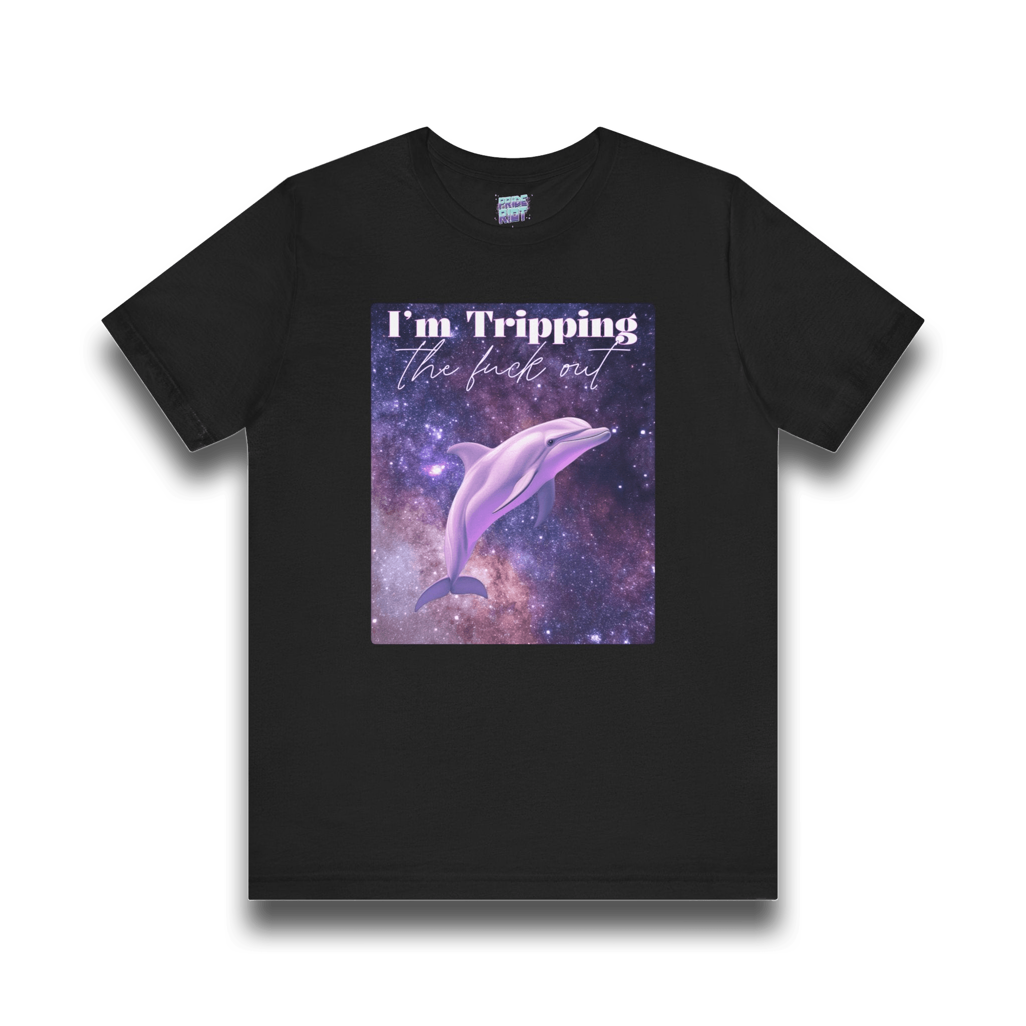 "I'm tripping the F*ck out" Surreal Dolphin Tee Unisex T-Shirt – Bold Queer Streetwear Graphic Tee