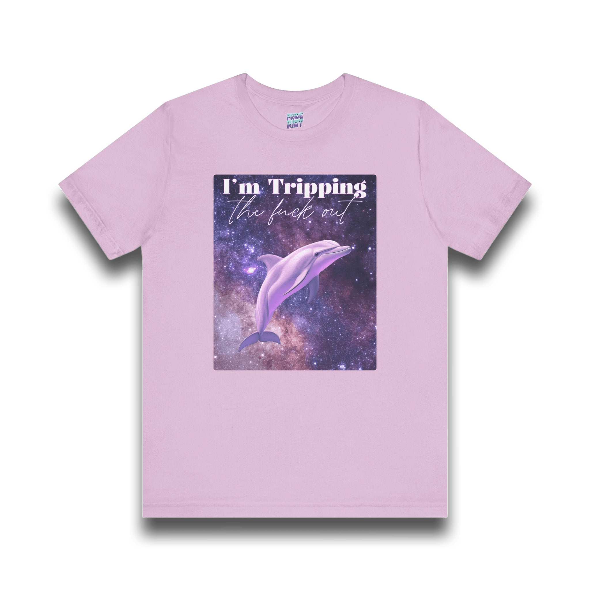 "I'm tripping the F*ck out" Surreal Dolphin Tee Unisex T-Shirt – Bold Queer Streetwear Graphic Tee