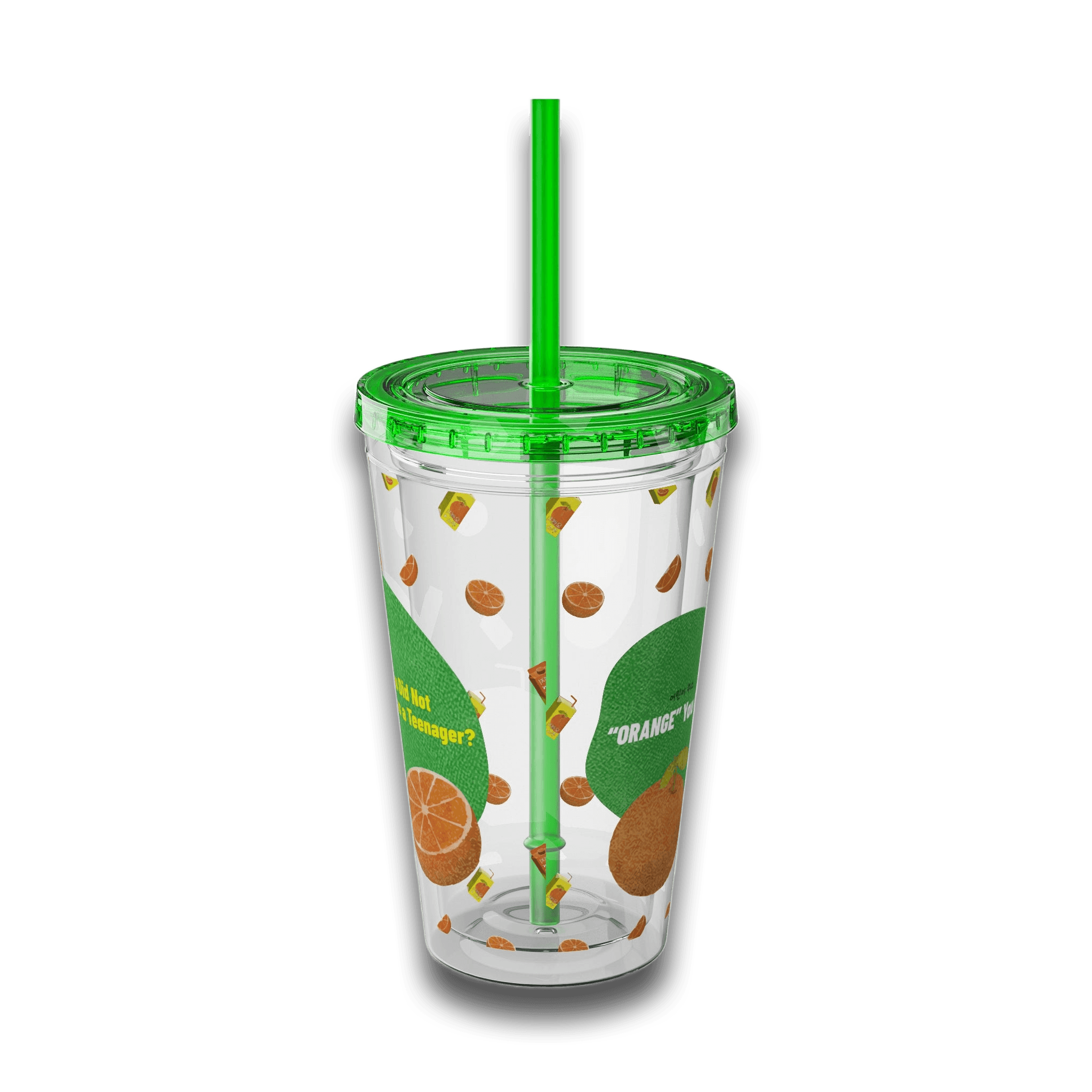 Tumbler with Korean Orange Juice Retro Ad Design, 16oz – Club Riot Queer Streetwear
