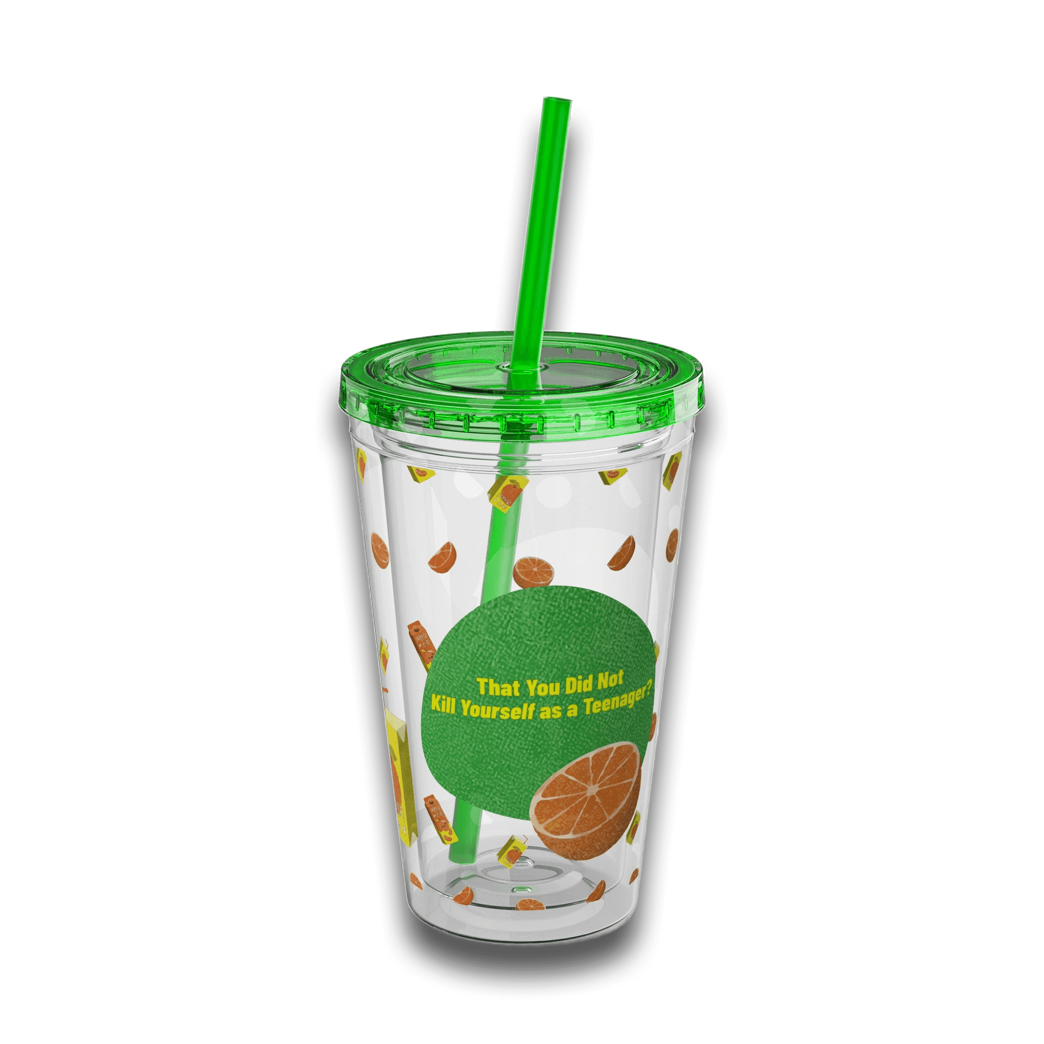 Tumbler with Korean Orange Juice Retro Ad Design, 16oz – Club Riot Queer Streetwear