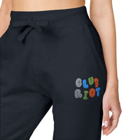 Cozy Embroidered Unisex Fleece Sweatpants, Casual Lounge Pants, Perfect for Relaxing, Gift for Him/Her, Ideal for Everyday Wear – Club Riot Queer Streetwear