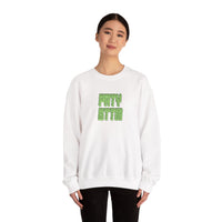 Sparkling Green Text Crewneck Sweatshirt | Casual Streetwear, Cozy Gift, Unisex Apparel, Everyday Fashion, Holiday Layering Crewneck Sweatshirt – Queer Streetwear Cozy Essential