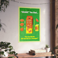 Retro Orange Juice Poster - Fun Vintage Wall Art with Humorous Quote – Club Riot Queer Streetwear