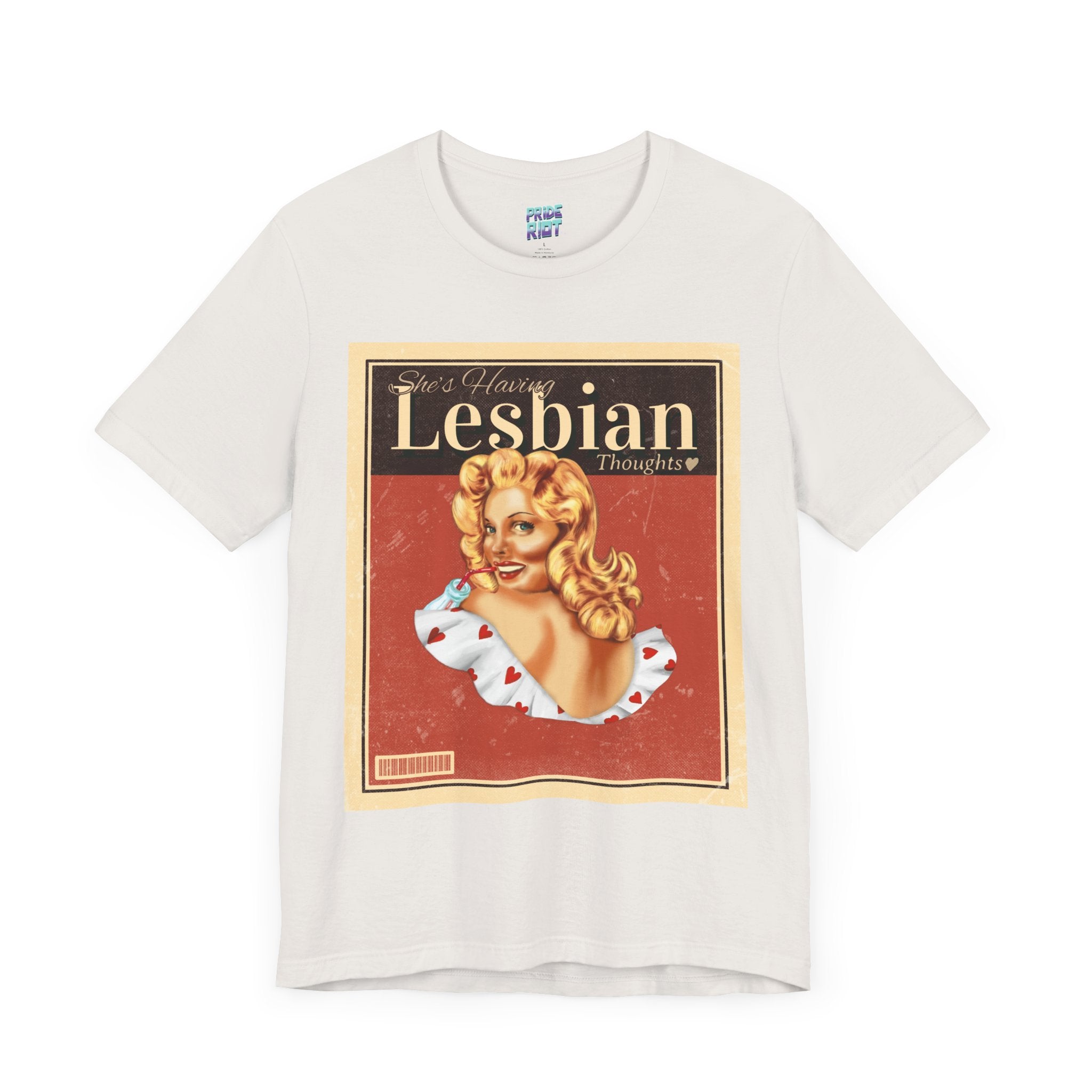 "She's having Lesbian Thoughts" Retro Pride Unisex Tee Unisex T-Shirt – Bold Queer Streetwear Graphic Tee