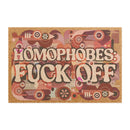 Colorful Welcome Doormat - 'Homophobes Fuck Off' Statement Rug with Club Riot queer streetwear design