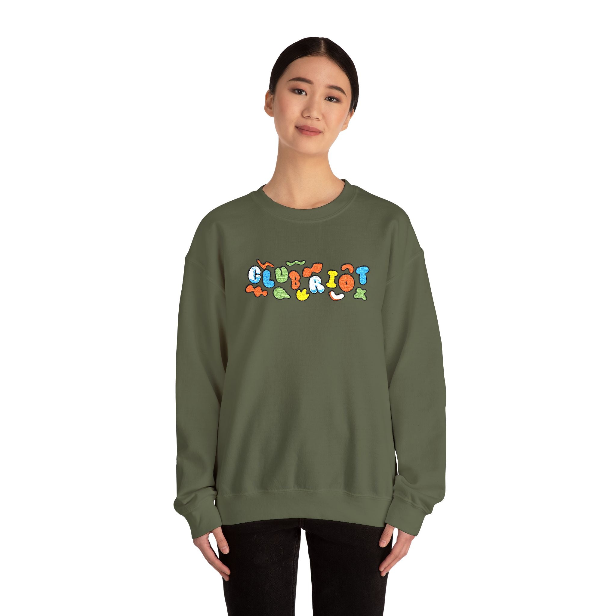 Copy of Sparkling Green Text Crewneck Sweatshirt | Casual Streetwear, Cozy Gift, Unisex Apparel, Everyday Fashion, Holiday Layering Crewneck Sweatshirt – Queer Streetwear Cozy Essential