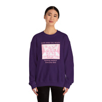 Graphic Sweatshirt Love Who You Want Dark Humor Marriage Equality Quote Crewneck Sweatshirt – Queer Streetwear Cozy Essential