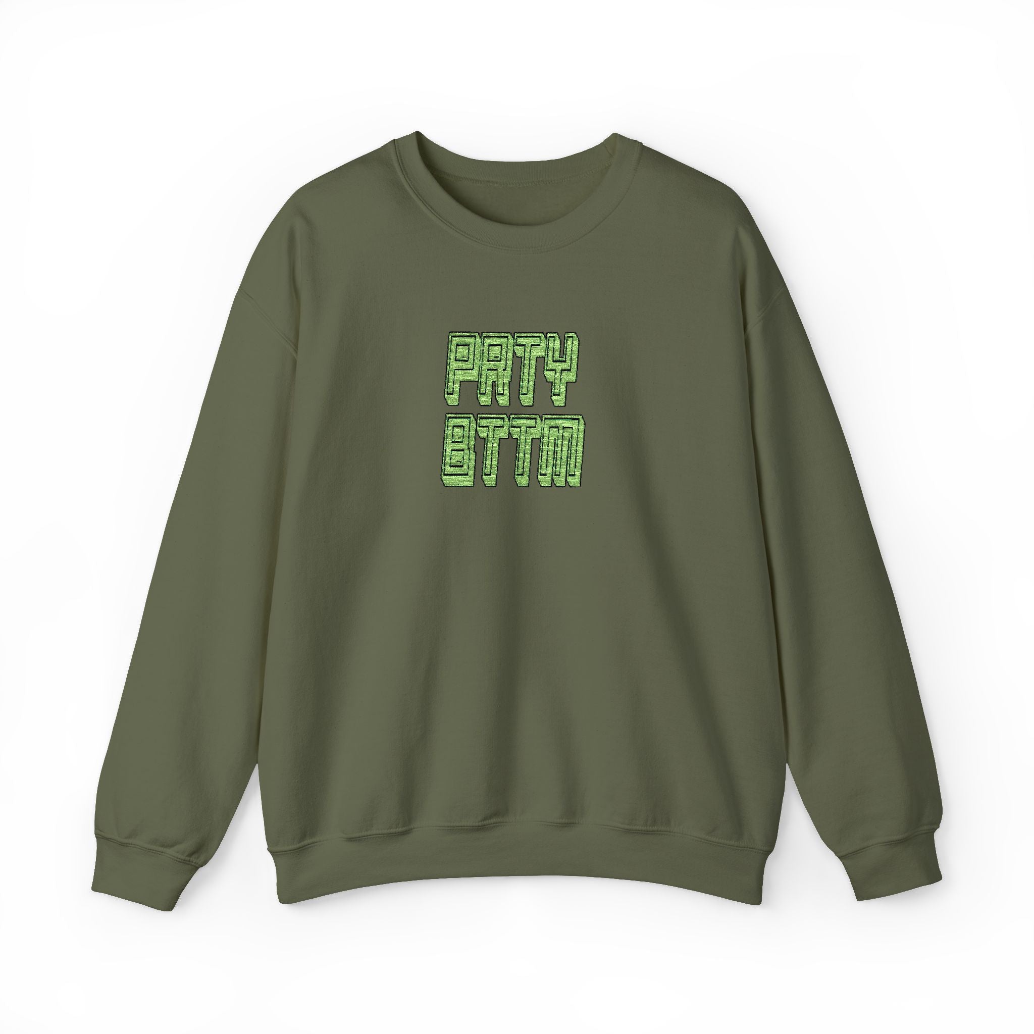 Sparkling Green Text Crewneck Sweatshirt | Casual Streetwear, Cozy Gift, Unisex Apparel, Everyday Fashion, Holiday Layering Crewneck Sweatshirt – Queer Streetwear Cozy Essential