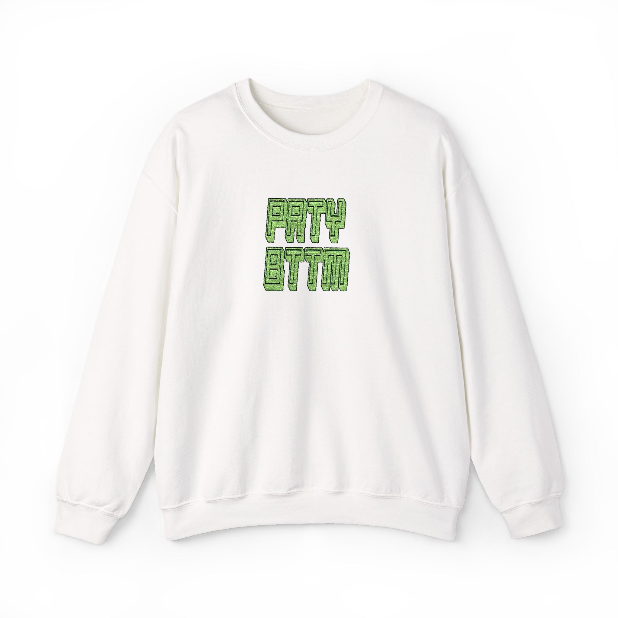 Sparkling Green Text Crewneck Sweatshirt | Casual Streetwear, Cozy Gift, Unisex Apparel, Everyday Fashion, Holiday Layering Crewneck Sweatshirt – Queer Streetwear Cozy Essential