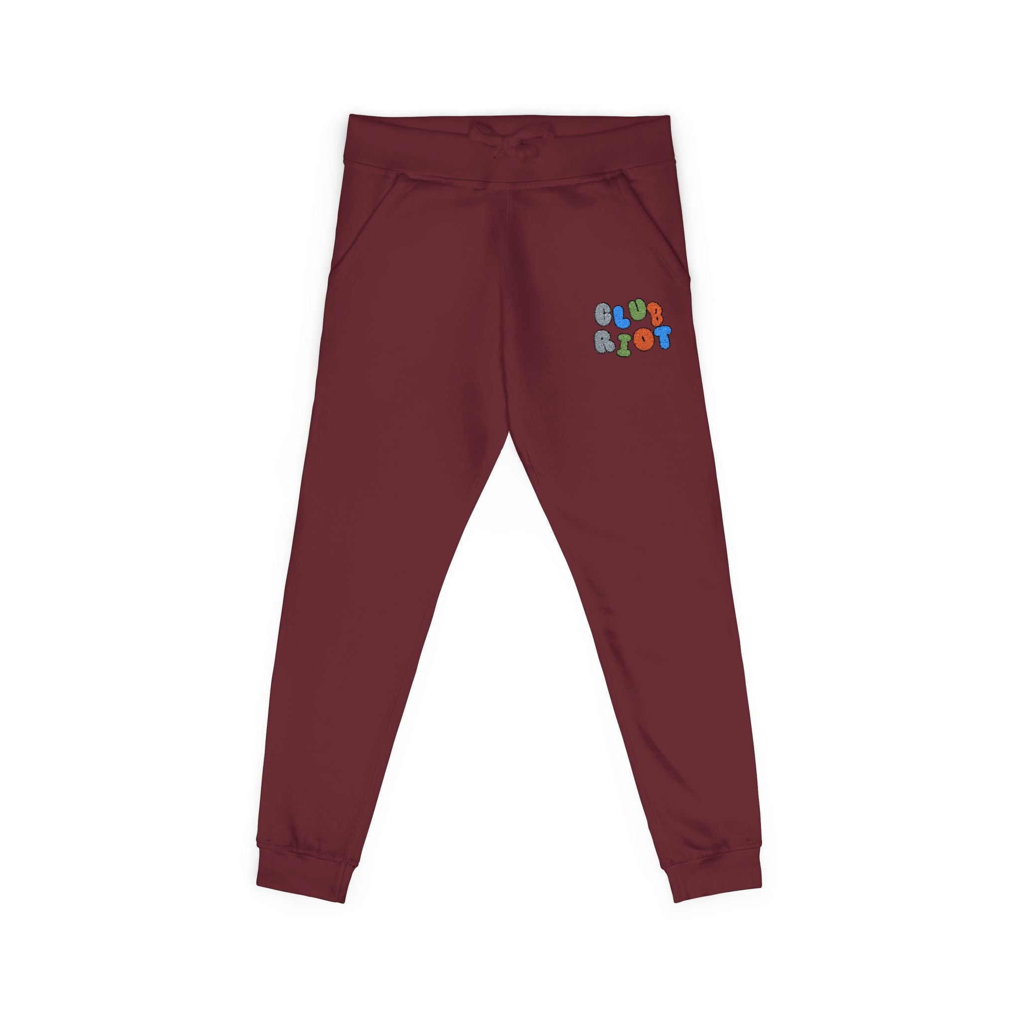 Cozy Embroidered Unisex Fleece Sweatpants, Casual Lounge Pants, Perfect for Relaxing, Gift for Him/Her, Ideal for Everyday Wear – Club Riot Queer Streetwear