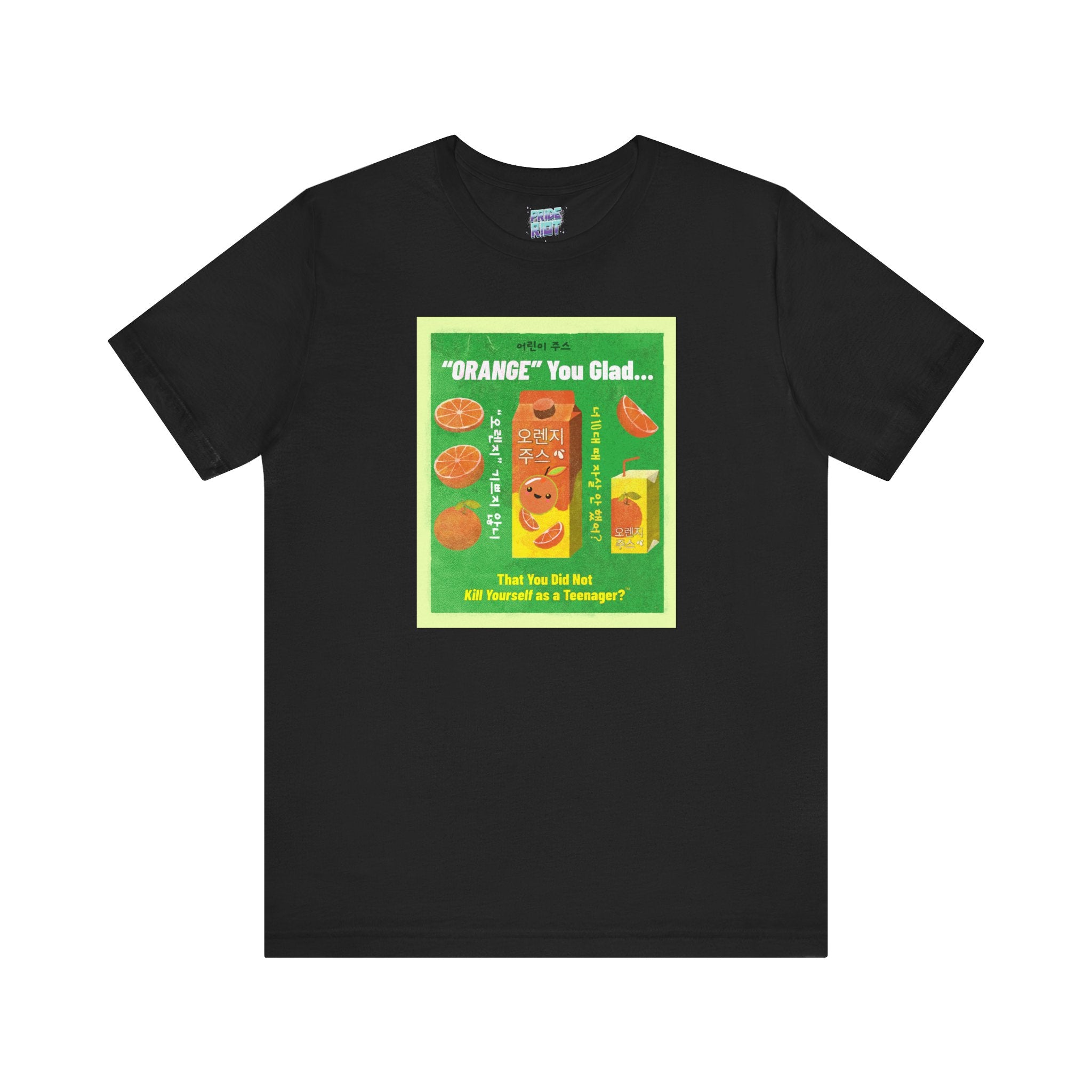 Unisex t-shirt with Club Riot graphic design – queer streetwear tee