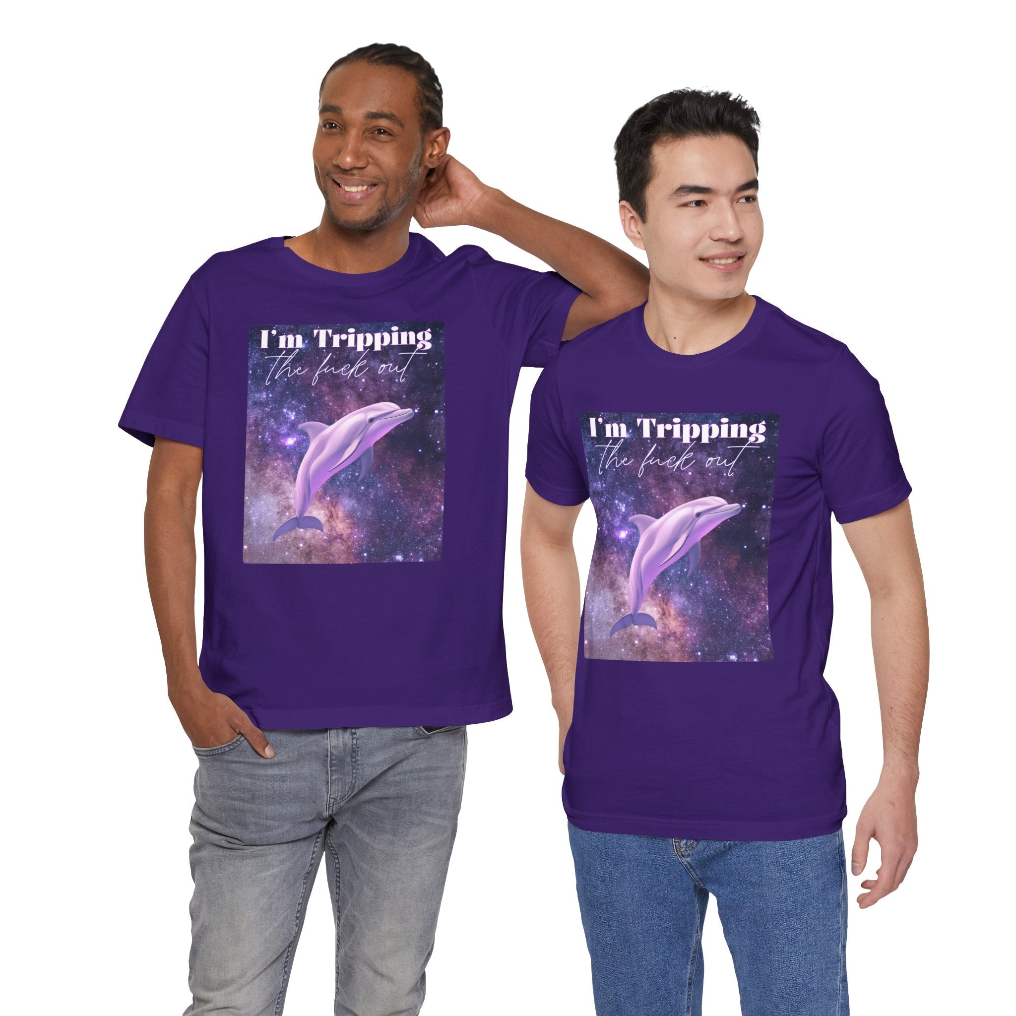 "I'm tripping the F*ck out" Surreal Dolphin Tee Unisex T-Shirt – Bold Queer Streetwear Graphic Tee