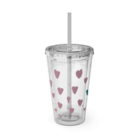 Sunsplash Tumbler, Colorful Couples Drinkware, Cute Travel Mug, Love Glassware – Bold Queer Streetwear Drinkware