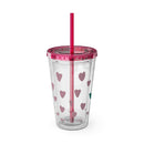 Sunsplash Tumbler, Colorful Couples Drinkware, Cute Travel Mug, Love Glassware – Bold Queer Streetwear Drinkware