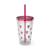 Sunsplash Tumbler, Colorful Couples Drinkware, Cute Travel Mug, Love Glassware – Bold Queer Streetwear Drinkware