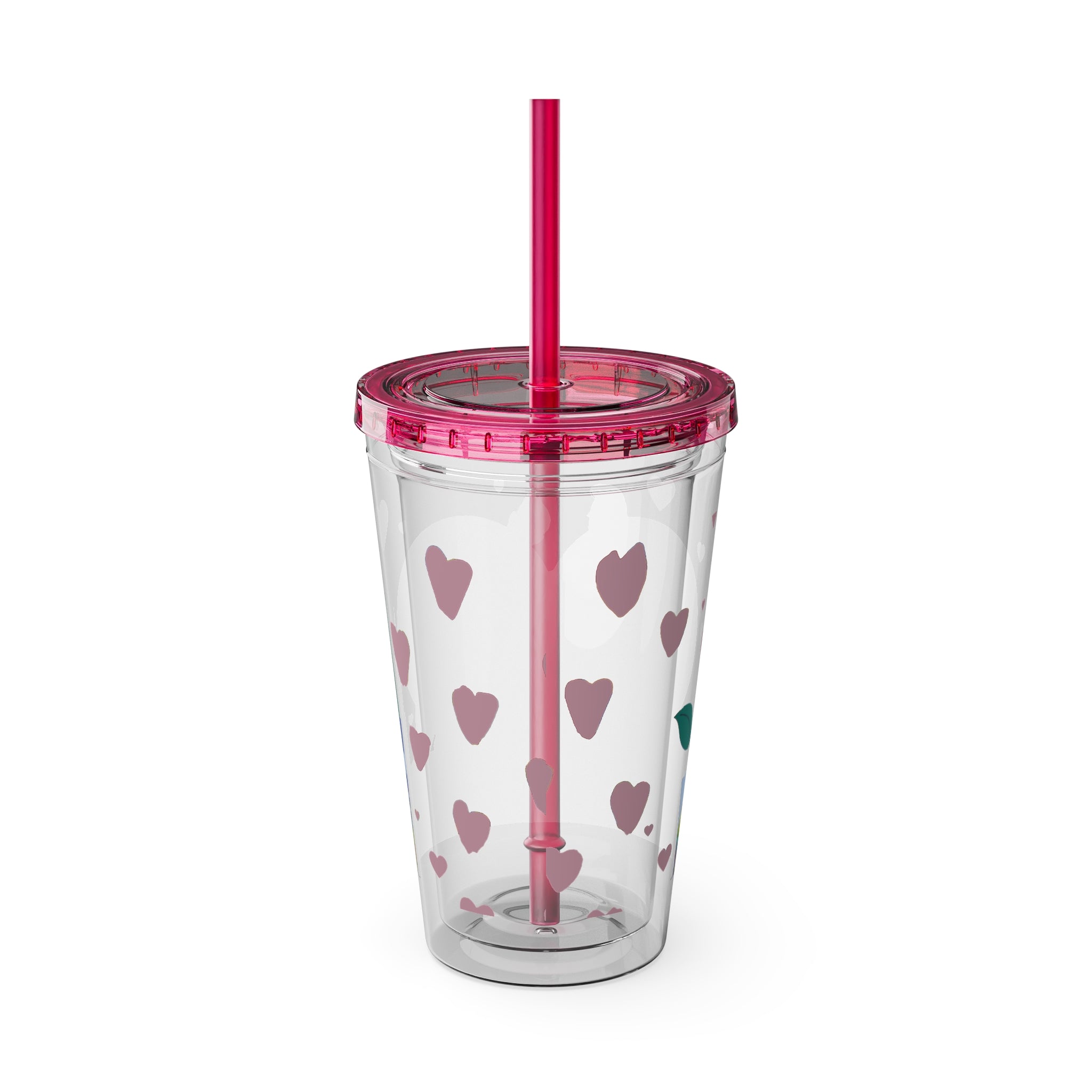 Sunsplash Tumbler, Colorful Couples Drinkware, Cute Travel Mug, Love Glassware – Bold Queer Streetwear Drinkware