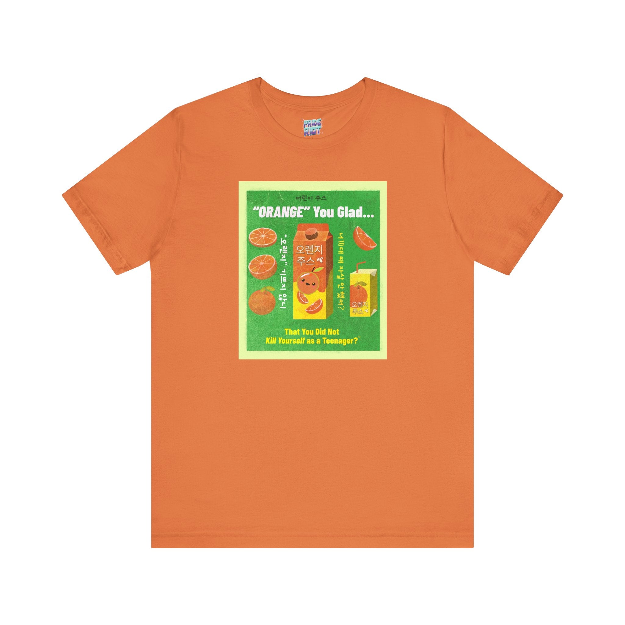 Retro Korean Orange Juice Tee Unisex T-Shirt – Bold Queer Streetwear Graphic Tee
