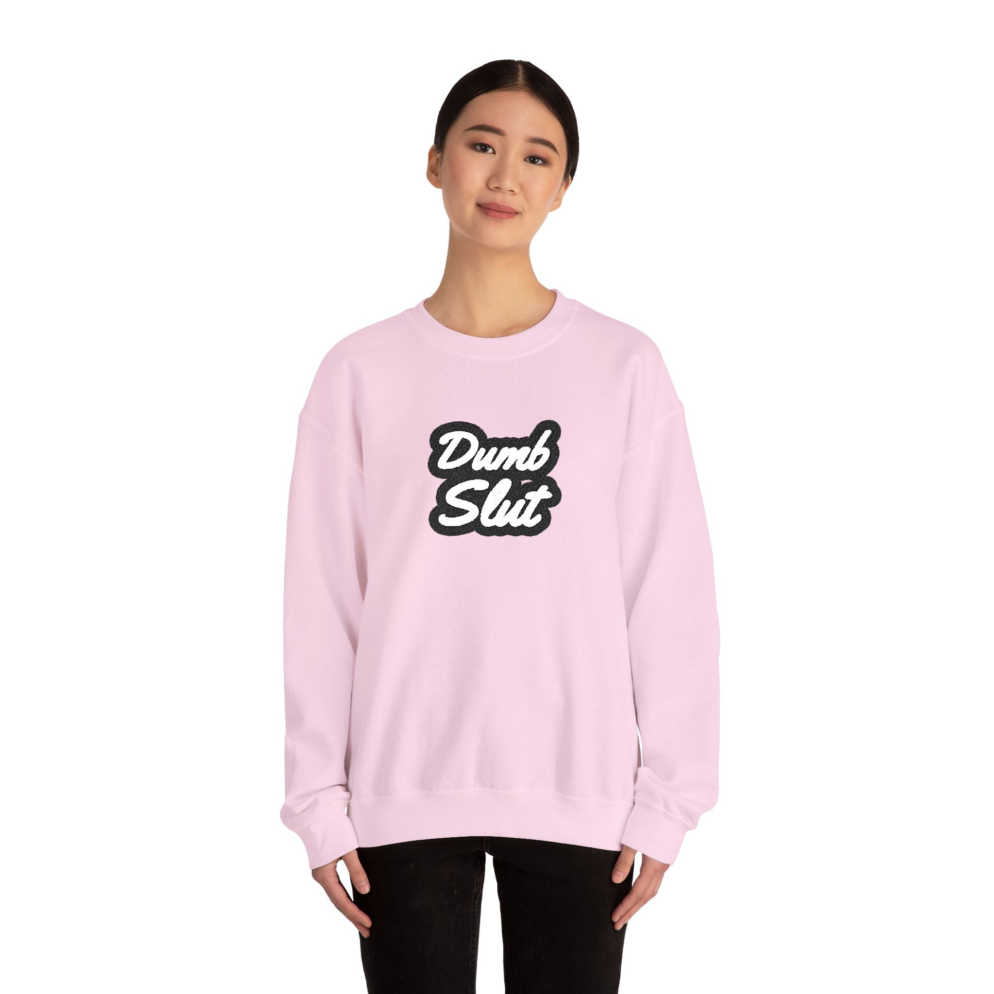Dumb Slut Crewneck Sweatshirt, Funny Sweater Gift, Unisex Casual Wear, Trendy Streetwear, Comfy Pullover for Everyday