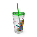 Sunsplash Tumbler, Colorful Couples Drinkware, Cute Travel Mug, Love Glassware – Bold Queer Streetwear Drinkware