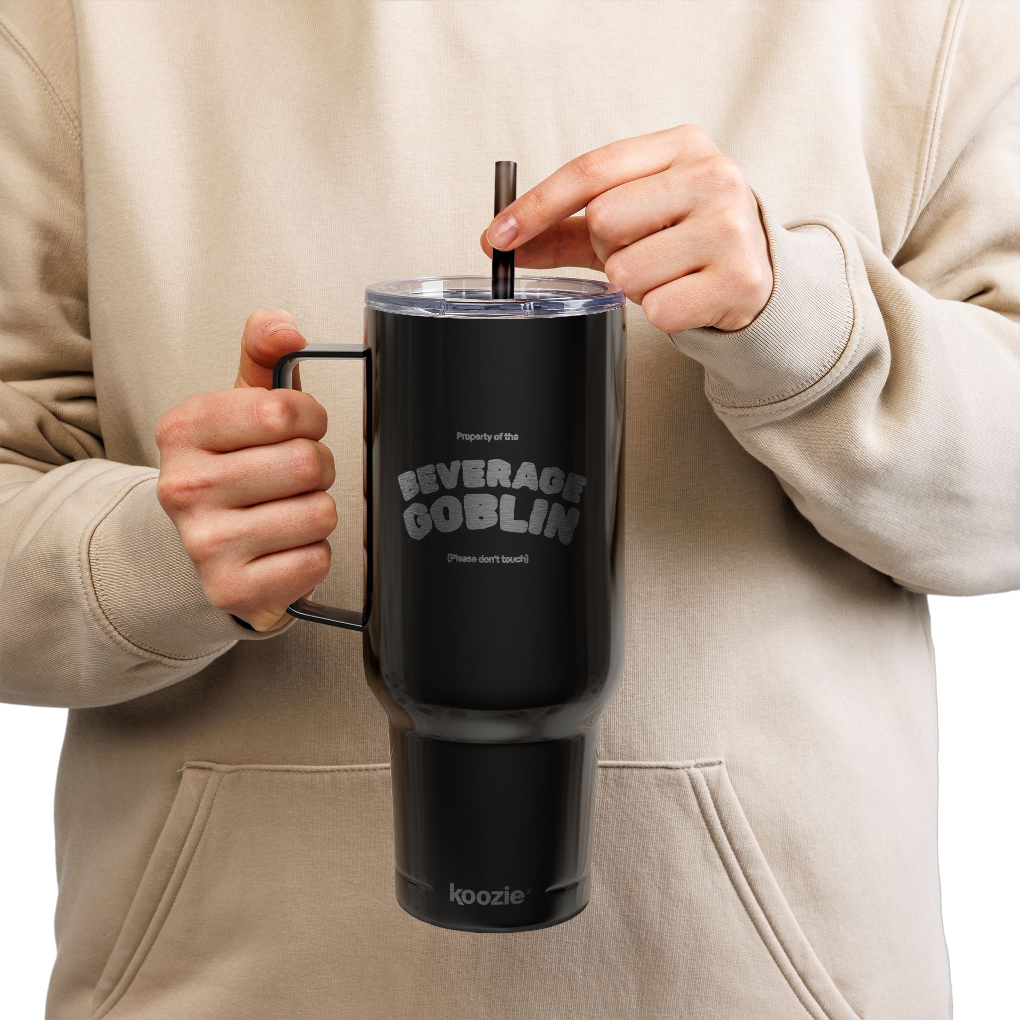 40oz Insulated Tumbler with Lid - Funny Beverage Goblin Design, Perfect for Gifts & Celebrations – Club Riot Queer Streetwear