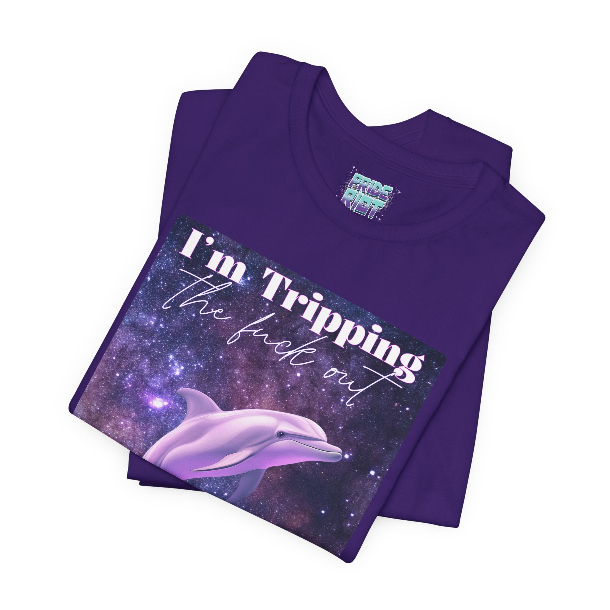 "I'm tripping the F*ck out" Surreal Dolphin Tee Unisex T-Shirt – Bold Queer Streetwear Graphic Tee