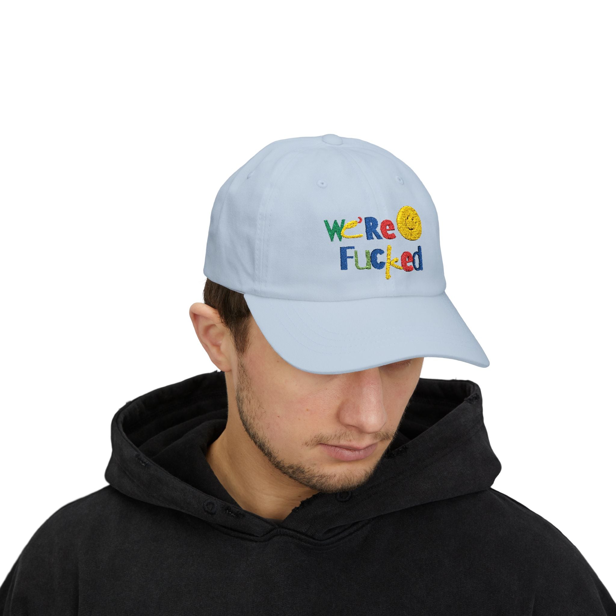 We're F**ked Dad Cap, Funny Dad Hat, Embroidered Cap, Casual Hat, Gift for Dad, Humor Accessory Snapback Trucker Cap – Embroidered Queer Streetwear Hat