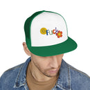 5 Panel Trucker Cap with 'We're Fucked' Embroidery, Retro Style Hat for Casual Wear, Trucking Gifts, Humorous Caps, Funny Accessory Snapback Trucker Cap – Embroidered Queer Streetwear Hat