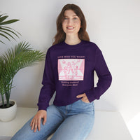 Graphic Sweatshirt Love Who You Want Dark Humor Marriage Equality Quote Crewneck Sweatshirt – Queer Streetwear Cozy Essential