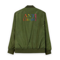 Bold Embroidered Bomber Jacket for Unique Style, Streetwear, Fashion Statement, Gift Idea, Sustainable Fashion – Club Riot Queer Streetwear