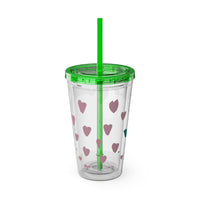 Sunsplash Tumbler, Colorful Couples Drinkware, Cute Travel Mug, Love Glassware – Bold Queer Streetwear Drinkware
