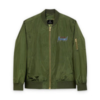 Sustainable Embroidered Bomber Jacket with Club Riot queer streetwear design