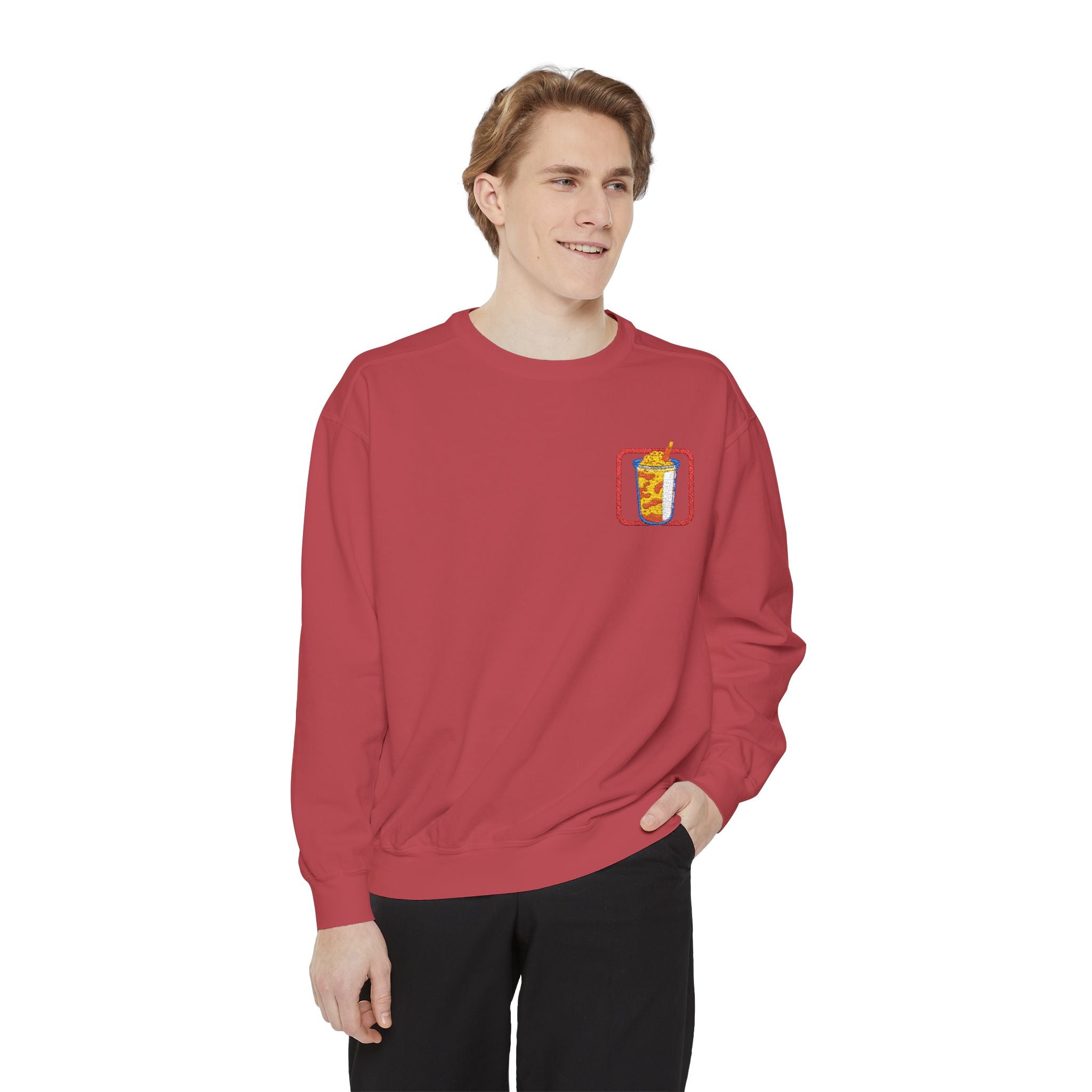 Chamoy Dreams Embroidered Sweatshirt – Spicy, Sweet, and Soft AF Crewneck Sweatshirt – Queer Streetwear Cozy Essential
