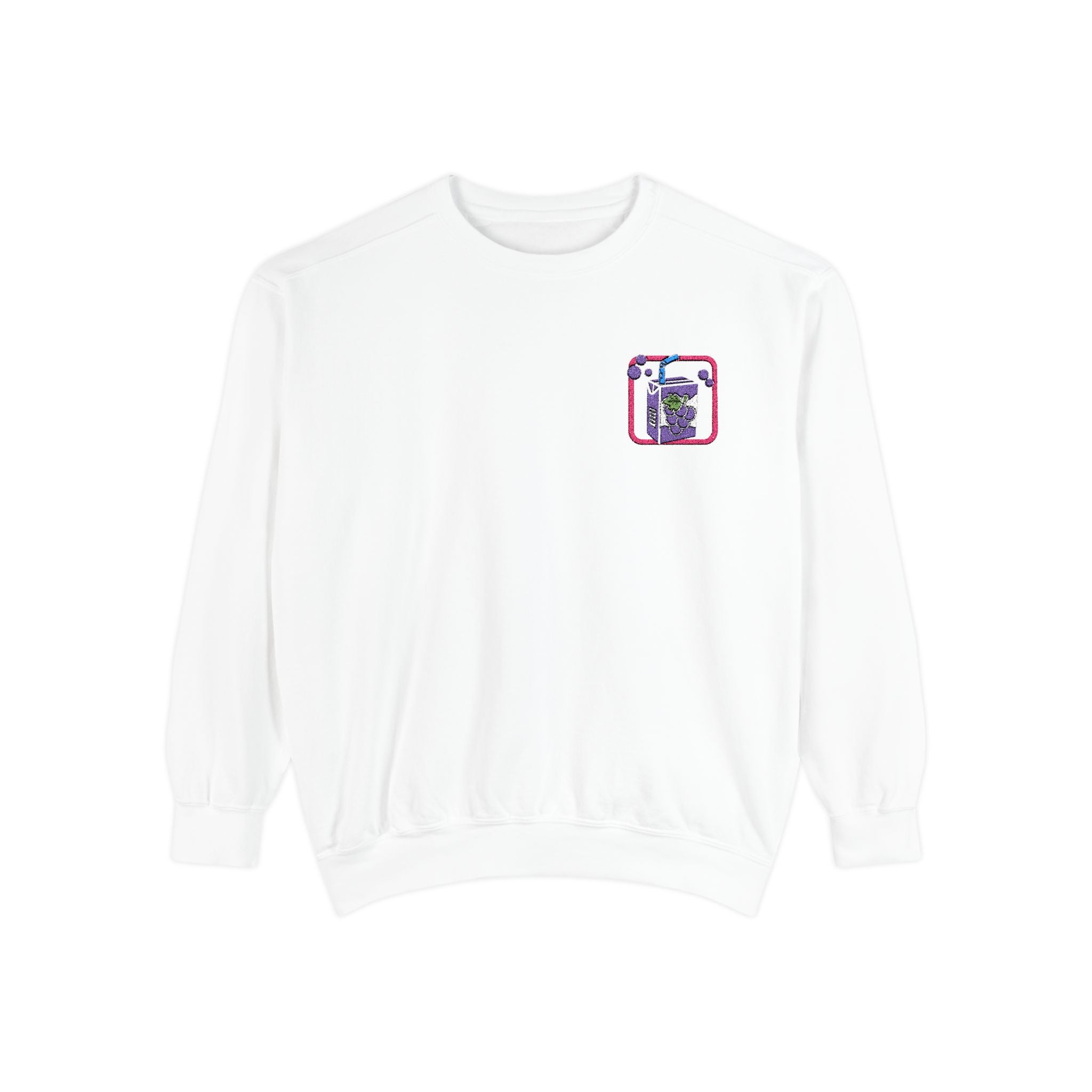Grape Juice Embroidered Sweatshirt – Unisex, Cozy, and Slightly Juicy Crewneck Sweatshirt – Queer Streetwear Cozy Essential