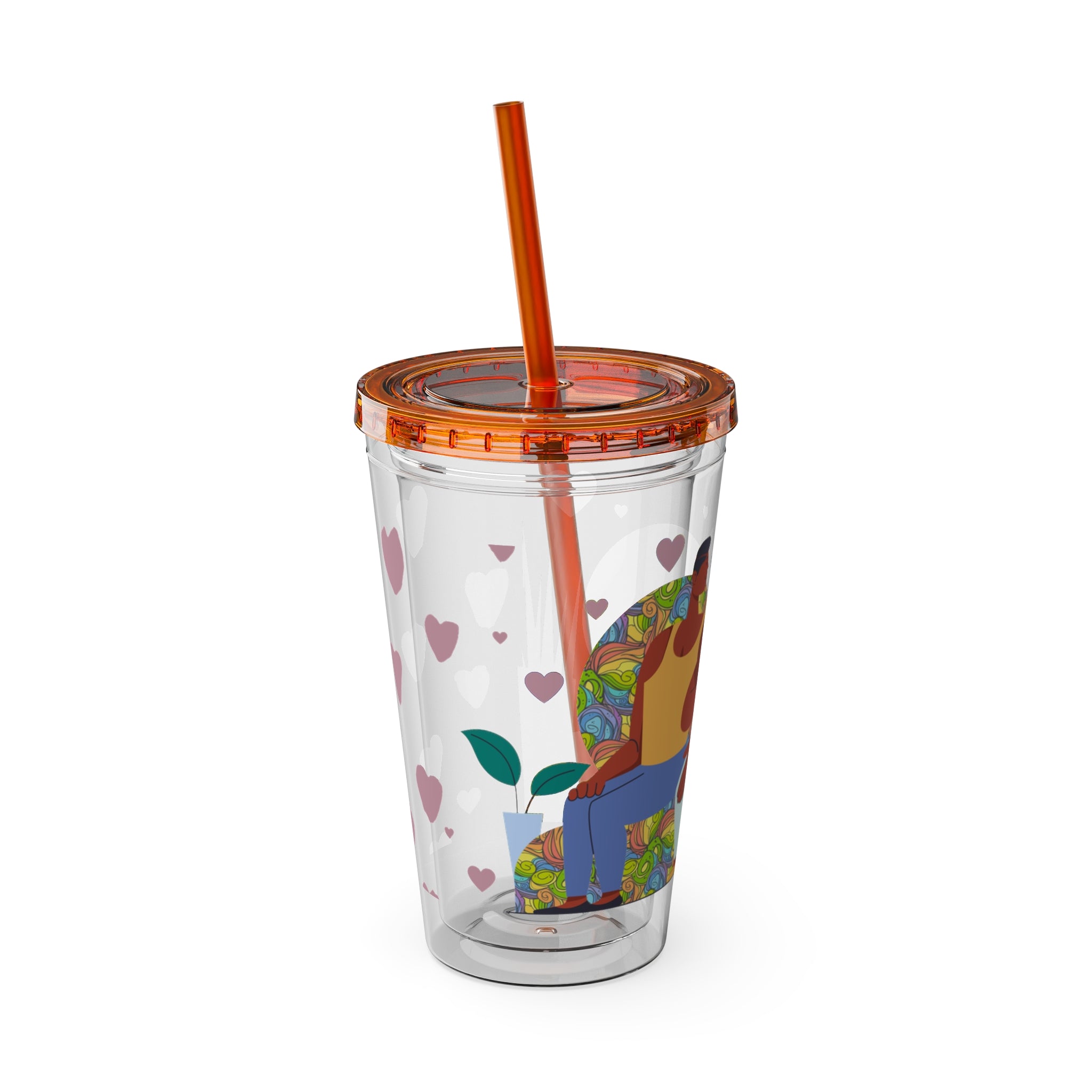 Sunsplash Tumbler, Colorful Couples Drinkware, Cute Travel Mug, Love Glassware – Bold Queer Streetwear Drinkware