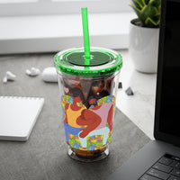 Sunsplash Tumbler, Colorful Couples Drinkware, Cute Travel Mug, Love Glassware – Bold Queer Streetwear Drinkware