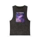 Unisex Stonewash Tank Top with Club Riot queer streetwear design