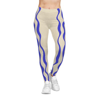 Chic Wave Print Leggings | Women's Casual Activewear, Stylish Yoga Pants, Trendy Workout Gear, Gift for Her, Everyday Comfort – Club Riot Queer Streetwear