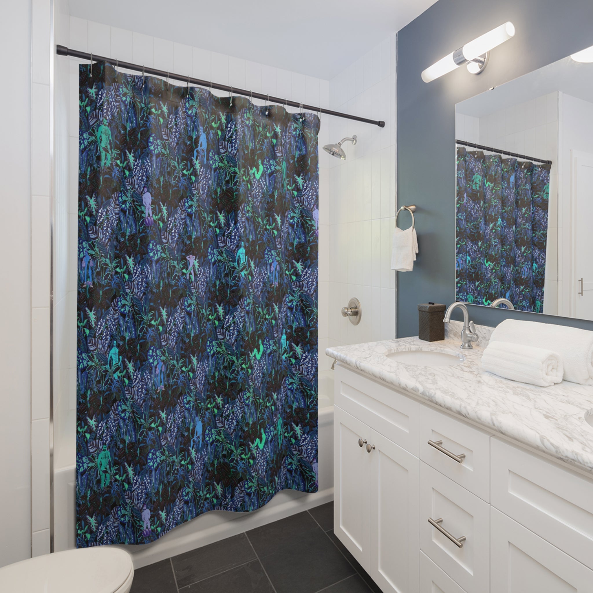 Tropical Jungle Shower Curtains - Vibrant Botanical Design for Modern Bathrooms – Club Riot Queer Streetwear