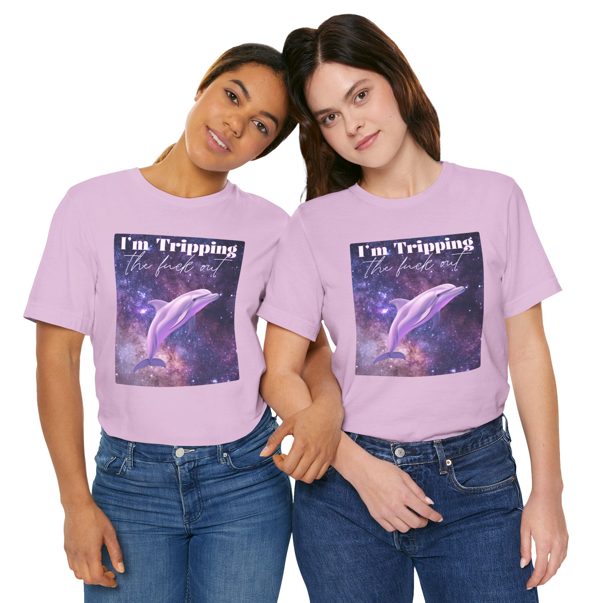"I'm tripping the F*ck out" Surreal Dolphin Tee Unisex T-Shirt – Bold Queer Streetwear Graphic Tee