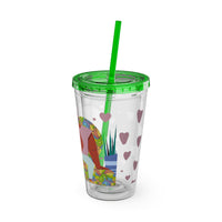 Sunsplash Tumbler, Colorful Couples Drinkware, Cute Travel Mug, Love Glassware – Bold Queer Streetwear Drinkware