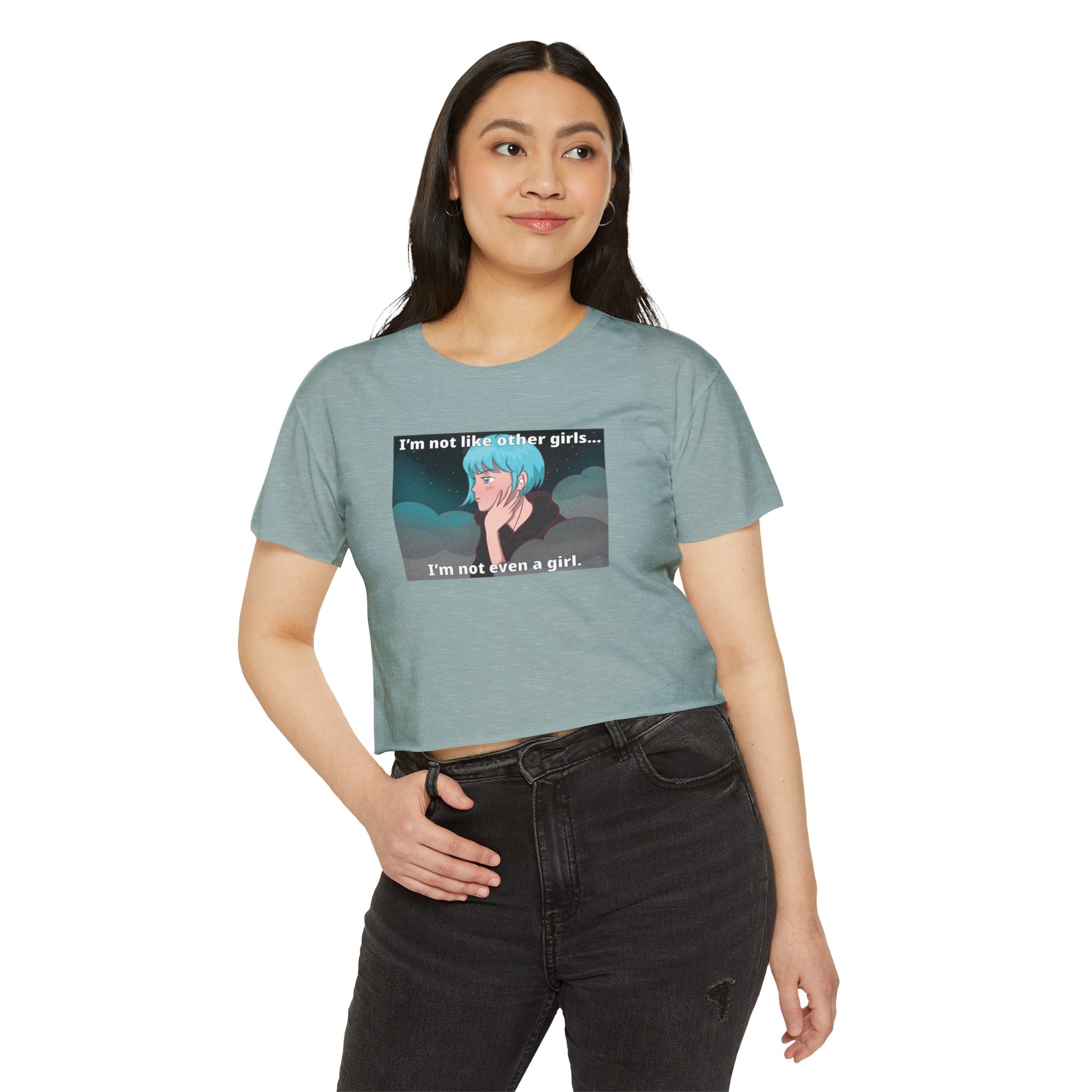 "I’m Not Like Other Girls" Women’s Festival Crop Graphic Top – Club Riot Queer Streetwear