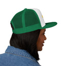 5 Panel Trucker Cap with 'We're Fucked' Embroidery, Retro Style Hat for Casual Wear, Trucking Gifts, Humorous Caps, Funny Accessory Snapback Trucker Cap – Embroidered Queer Streetwear Hat