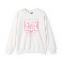 Graphic Sweatshirt Love Who You Want Dark Humor Marriage Equality Quote Crewneck Sweatshirt – Queer Streetwear Cozy Essential