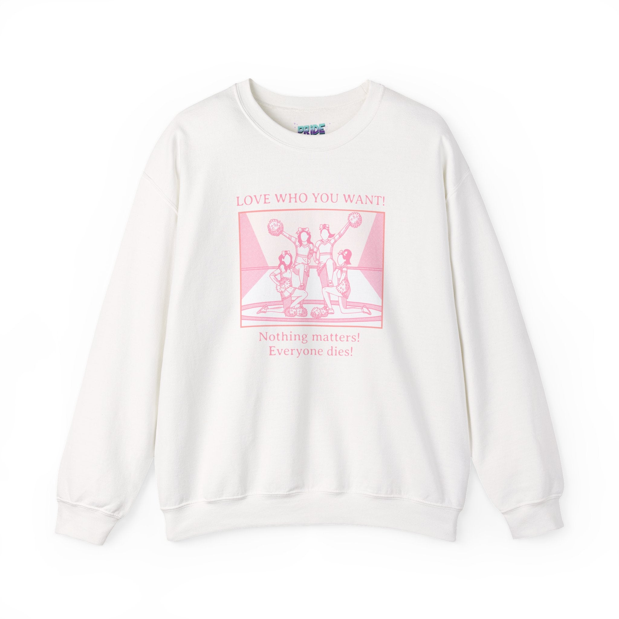 Graphic Sweatshirt Love Who You Want Dark Humor Marriage Equality Quote Crewneck Sweatshirt – Queer Streetwear Cozy Essential