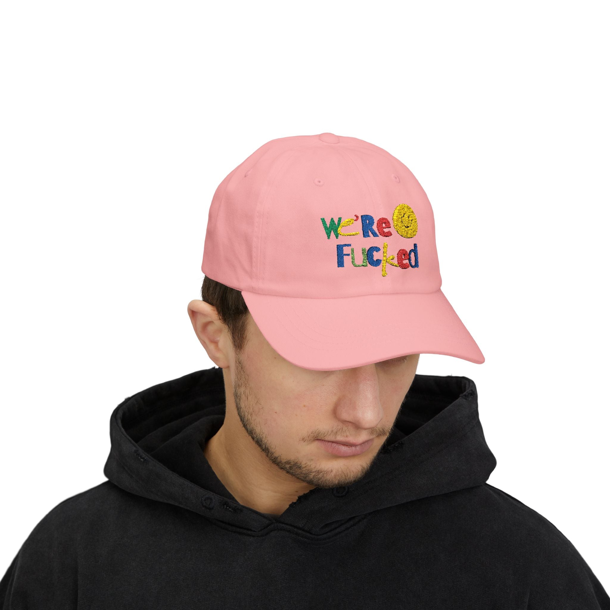 We're F**ked Dad Cap, Funny Dad Hat, Embroidered Cap, Casual Hat, Gift for Dad, Humor Accessory Snapback Trucker Cap – Embroidered Queer Streetwear Hat