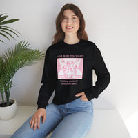 Graphic Sweatshirt Love Who You Want Dark Humor Marriage Equality Quote Crewneck Sweatshirt – Queer Streetwear Cozy Essential